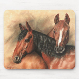 Mousepad Cavalos de baía e castanha