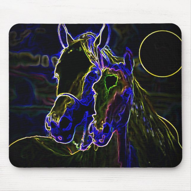 Mousepad Cavalos de luz negra (Frente)
