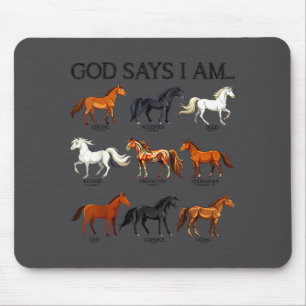 Mousepad Cavalos Deus Diz Que Eu Sou Fofa Menina Cristã Ado