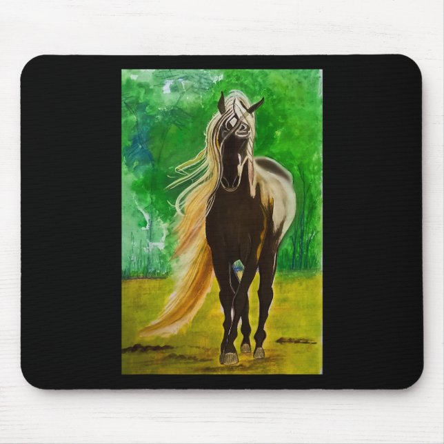 Mousepad Cavalos Negros Vermelhos Cavalos Cavalos Andando C (Frente)