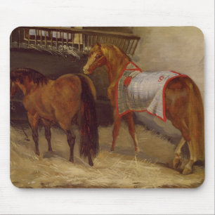 Mousepad Cavalos nos estábulos