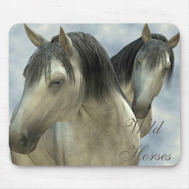 Mousepad Cavalos selvagens - cavalo, animal, animais (Frente)