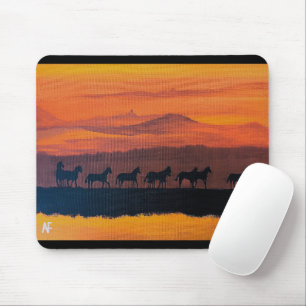 Mousepad Cavalos Selvagens de Montana Pintura por Alfred Fo