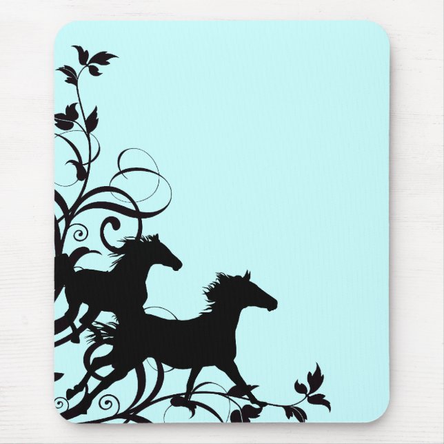 Mousepad Cavalos selvagens pretos (Frente)