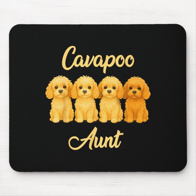 Mousepad Cavao Aunt Cute Dog Lover Gift Funny Women Puppy O (Frente)
