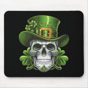Mousepad Caveira Açucarada Dia de São Patrício Trevo