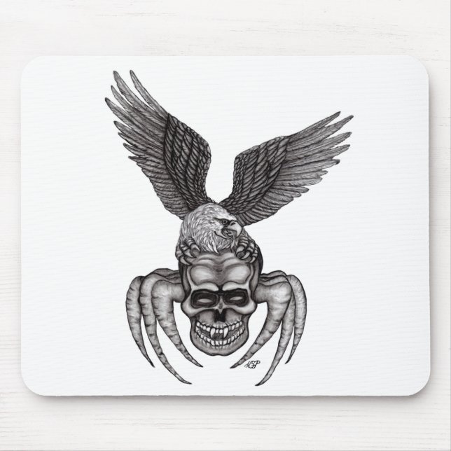 Mousepad Caveira-aranha com águia (Frente)