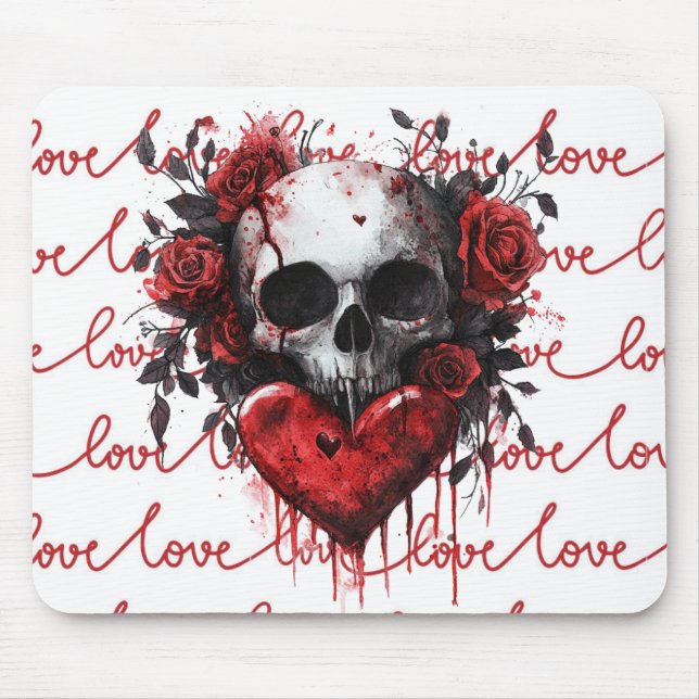 Mousepad Caveira & Coração “Amor” (Frente)