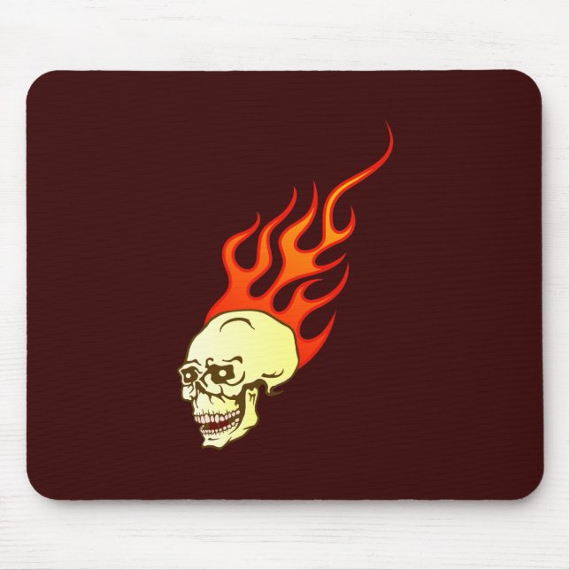Mousepad Caveira crânio skull chamas flames (Frente)