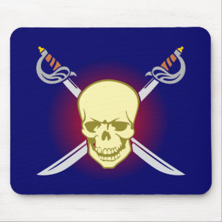 Mousepad Caveira crânio skull espadas swords