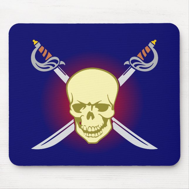 Mousepad Caveira crânio skull espadas swords (Frente)