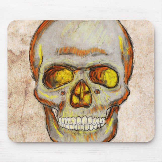 Mousepad Caveira Desenhada À Mão (Frente)