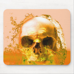Mousepad Caveira Dourada na Água
