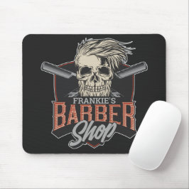 Mousepad Caveira e Navalhas do Hipster de Barber Personaliz