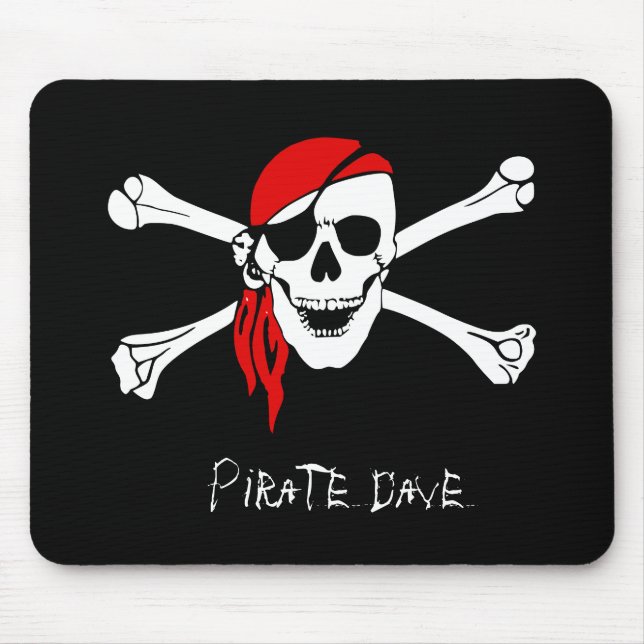 Mousepad Caveira e Ossos Cruzados de Pirata  (Frente)