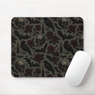 Mousepad Caveira Floral Gótica do ornamentado com Detalhes 