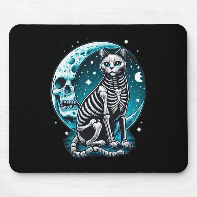 Mousepad Caveira - Ideia de fantasia de Halloween do esquel (Frente)
