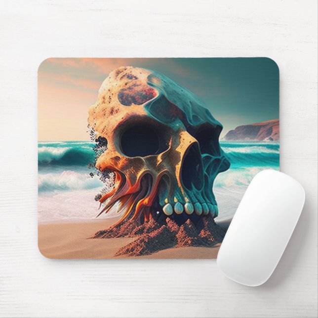 Mousepad Caveira na praia (Com mouse)