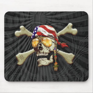 Mousepad Caveira Pirata e Ossos Cruzados