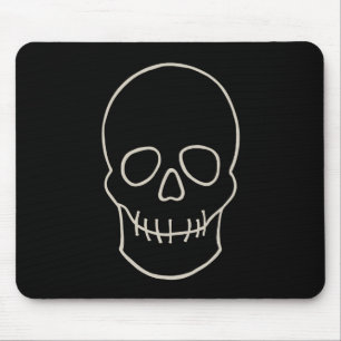 Mousepad Caveira - Preto-Bato e Branco-Osso