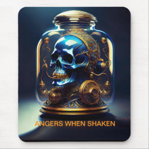 Mousepad Caveira Vapor Em Ângulos De Jar Quando Agitado