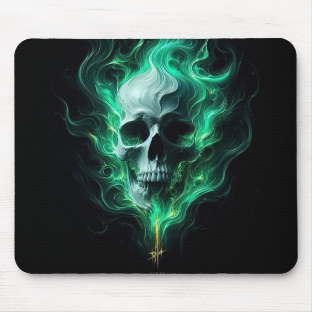 Mousepad caveira verde (Frente)