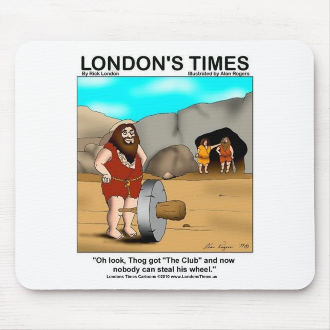 Mousepad Caveman Pegou O Clube... Ofertas e Camisetas engra (Frente)