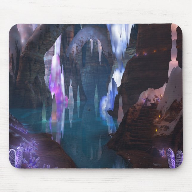 Mousepad Cavernas com brilho por nuvem noturna (Frente)