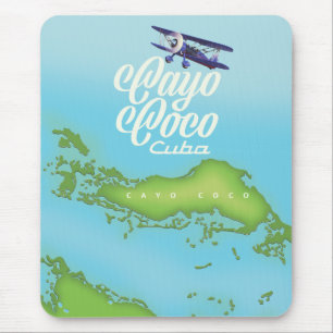 Mousepad Cayo Coco Cuba vintage map.