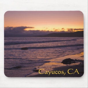 Mousepad Cayucos, tapete do rato do por do sol da praia de