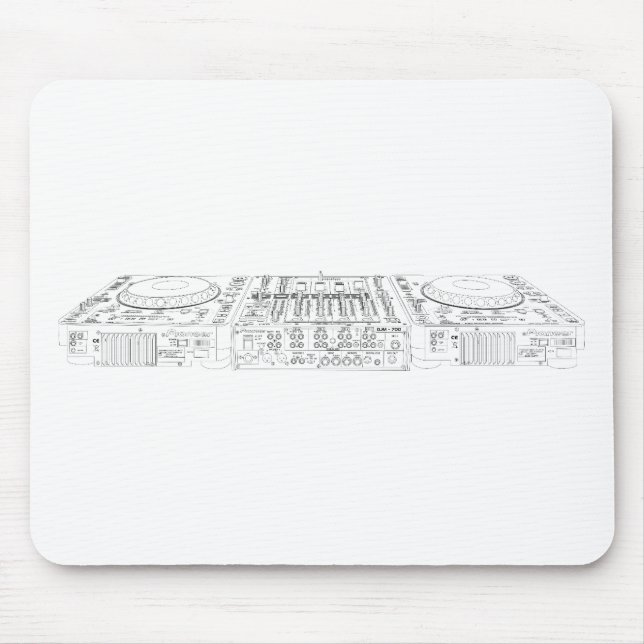 Mousepad CDJ-1000 pioneiro Setup - disco-jóquei do DJ Djing (Frente)