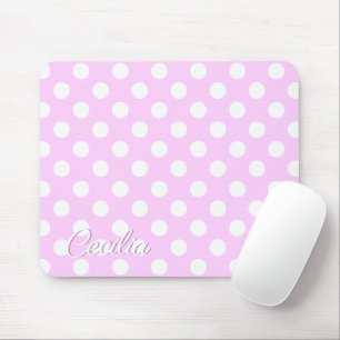 Mousepad Cecília - Nome Modelo Pastel Rosa E Branco