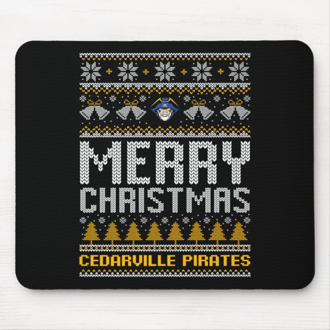 Mousepad Cedarville Pirates Logo Feliz Natal Suor Feio (Frente)