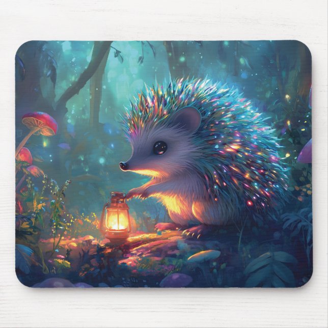 Mousepad Cefaleia e Lanterna Whimsical na Floresta Encantad (Frente)