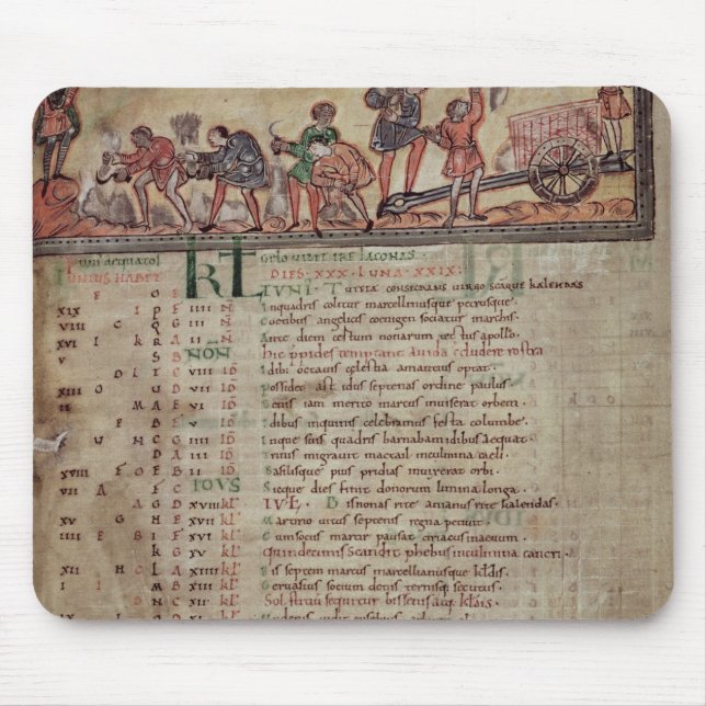 Mousepad Ceifa e ploughing, de um calendário (Frente)