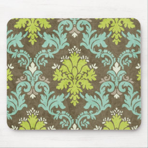 Mousepad Celadon do vintage e damasco do Aqua