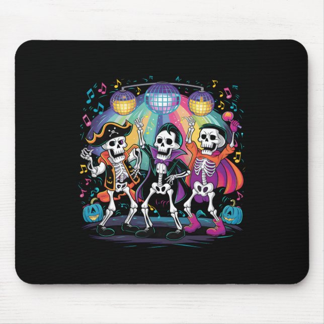 Mousepad Celebração de Halloween do Skeleton Dance Party (Frente)