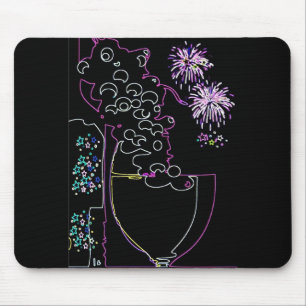Mousepad Celebração do vinho no Néon-Mousepad