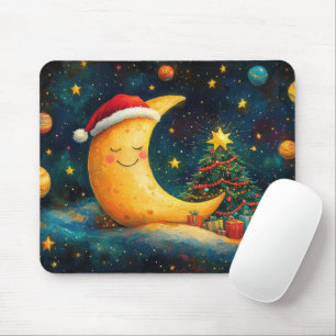 Mousepad Celebração Engraçada da Lua de Natal