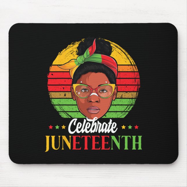 Mousepad Celebrar 18 de junho de 1865 Mulheres de Pele Negr (Frente)