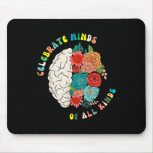 Mousepad Celebre Mentes De Todos os Tipos Cores Florais Neu