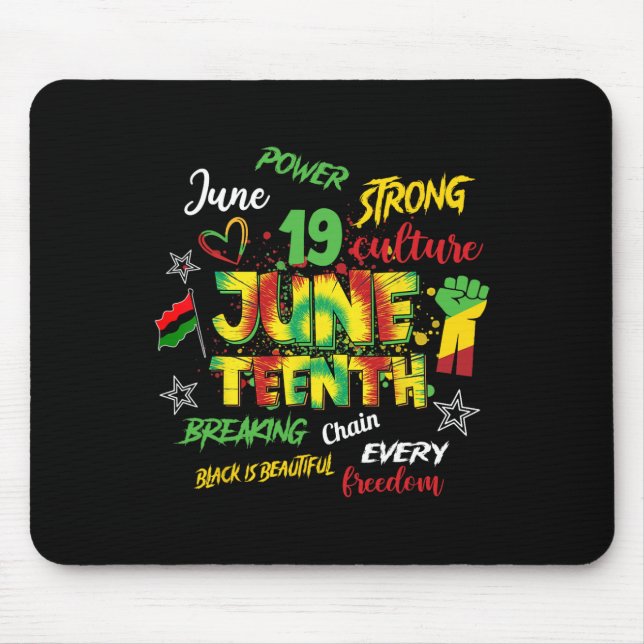 Mousepad Celebre o Juneteenth 1865 Emancipação Afro-America (Frente)