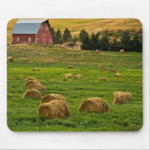 Mousepad Celeiro Vermelho, fardos de feno, Albion, Área Pal