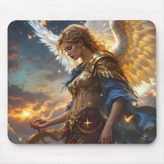 Mousepad Celestial Sentinel - Anjo do amanhecer e divino (Frente)