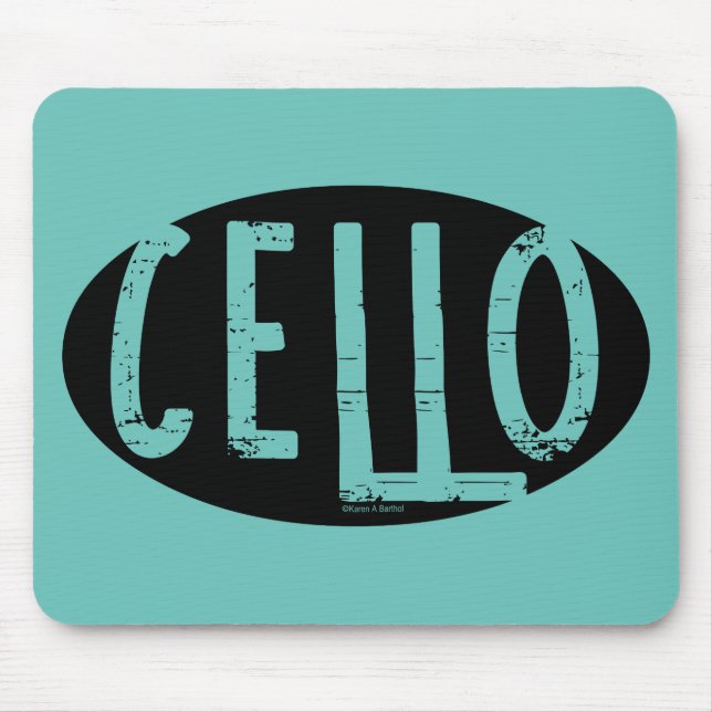 Mousepad Cello Oval Rough Text (Frente)