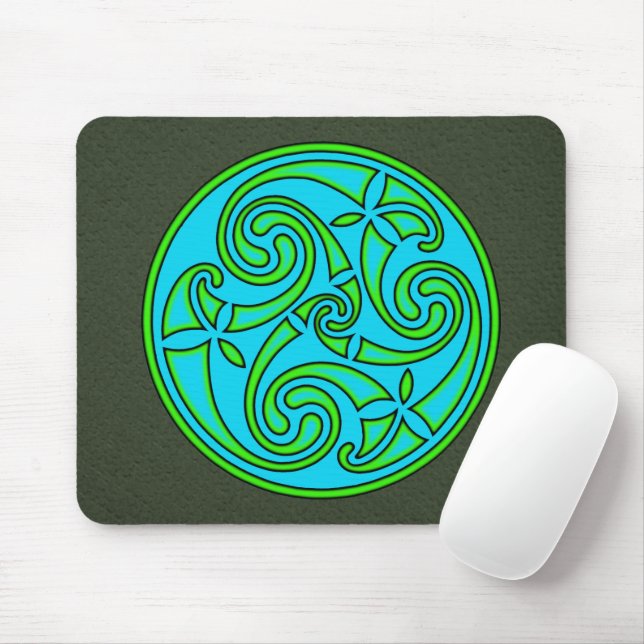 Mousepad Celtic Art Spiral Design Mouse Mat (Com mouse)