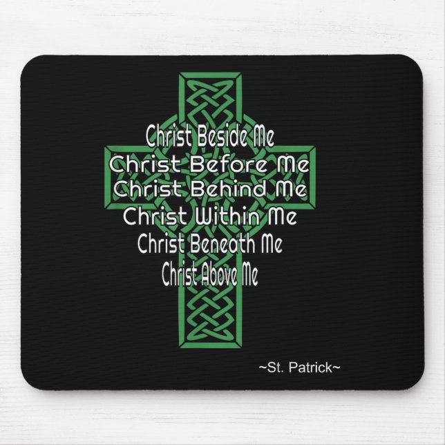 Mousepad Celtic Cross Shirt St Patrick's Prayer Christian  (Frente)