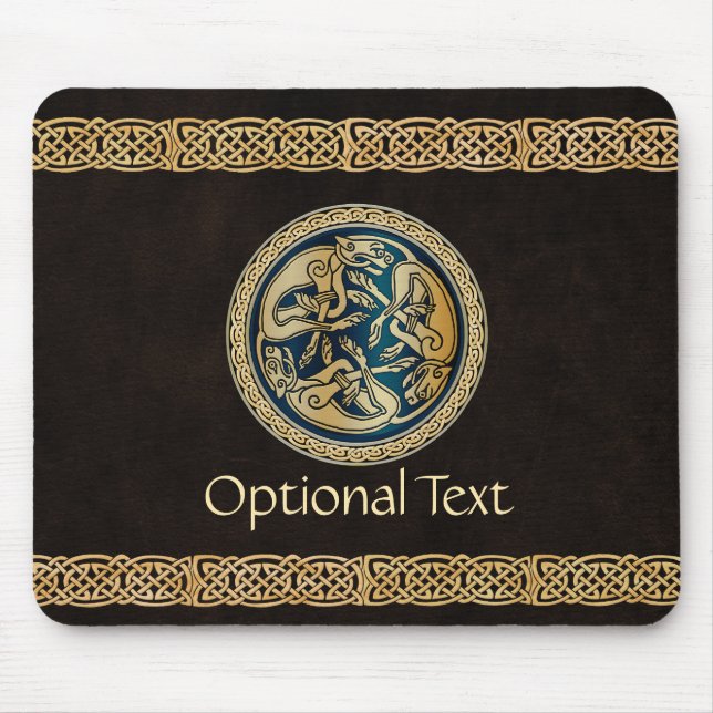 Mousepad Celtic Wolf Knotwork Triad (Frente)