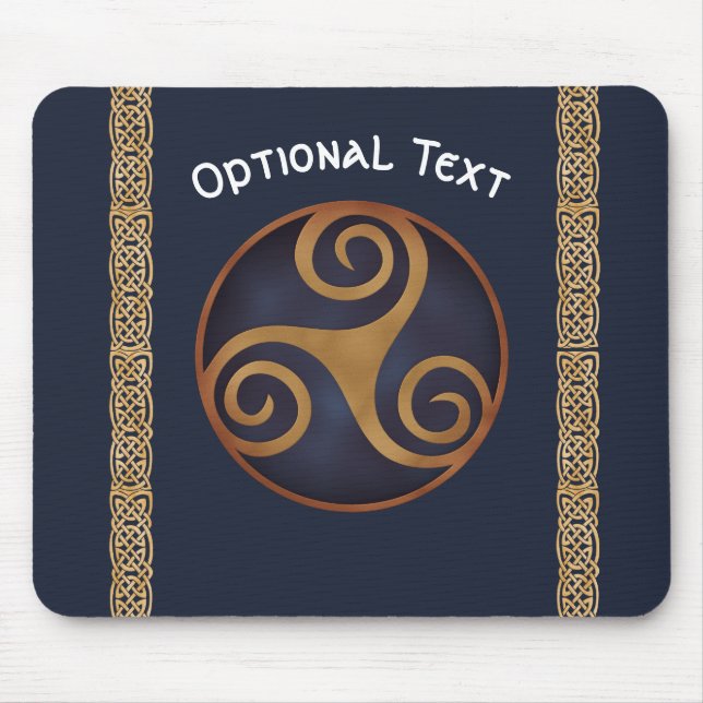 Mousepad Céltico Triskelion (Azul) Personalizado (Frente)