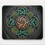 Mousepad Célula Nó Verde Dourado<br><div class="desc">Célula Nó Verde Dourado</div>